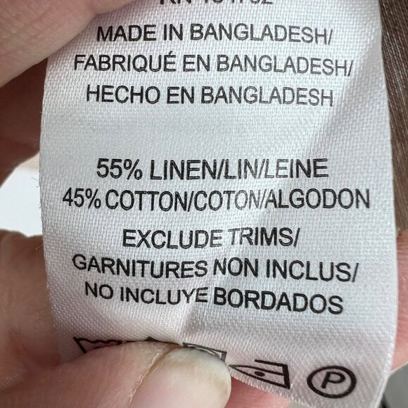 Point Zero Linen Button Shirt Men's Large beach chair umbrella Hawaiian Short Sl - Picture 7 of 11